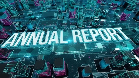 Annual Report with digital technology concept Stock Footage 102985095