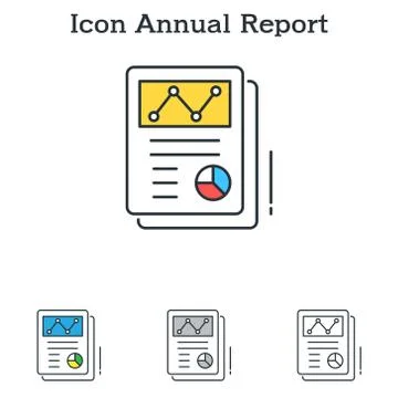 Annual Report flat icon design for infographics and businesses Stock Illustration