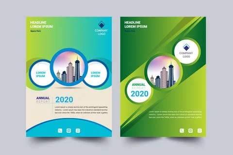 Annual Report Flyer Layout Template Background Design Concept idea. Stock Illustration