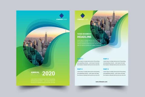 Annual Report Flyer Layout Template Background Design Concept idea. Stock Illustration