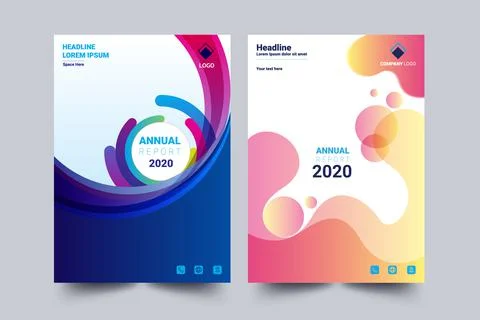 Annual Report Flyer Layout Template Background Design Concept idea. Stock Illustration