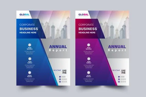 Annual Report Flyer Layout Template Background Design Concept idea. Stock Illustration