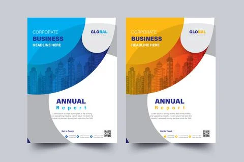 Annual Report Flyer Layout Template Background Design Concept idea. Stock Illustration