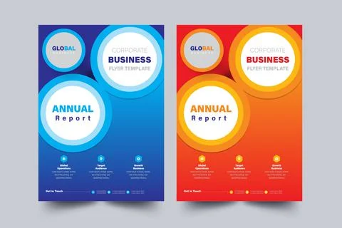 Annual Report Flyer Layout Template Background Design Concept idea. Stock Illustration