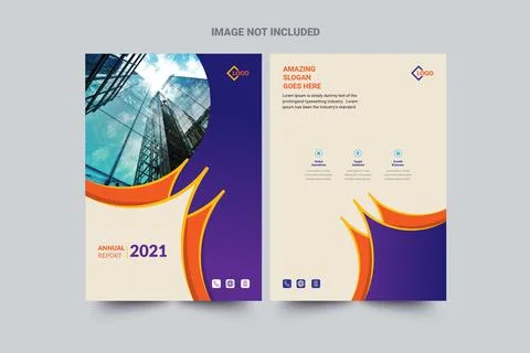Annual Report Layout Template. Creative &amp; Professional Design Stock Illustration