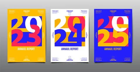 Annual report  template layout design, Typography flat design Stock Illustration