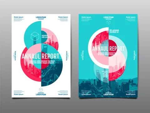 Annual report  template layout design, Typography flat design Stock Illustration