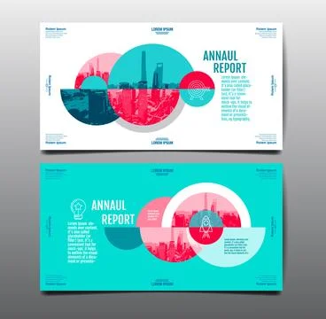 Annual report  template layout design, cover book. presentation abstract flat Stock Illustration