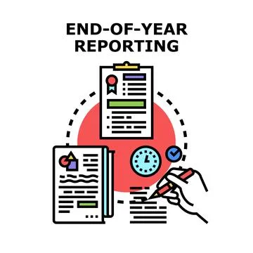 Annual reporting and financial document preparation concept Stock Illustration