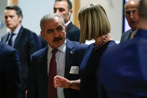 Annual spring meeting of the international donor group for Palestine (AHLC), Bru Stock Photos