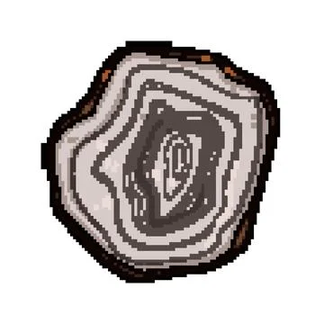 Annual tree rings pixel art vector illustration Stock Illustration