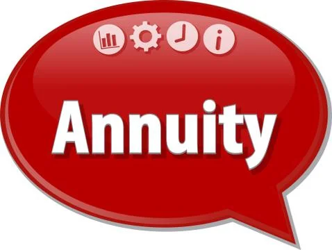 Annuity Business term speech bubble illustration Stock-Illustration