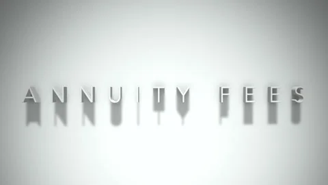 Annuity fees 3D title animation white text on a white background Stock Footage 299748938