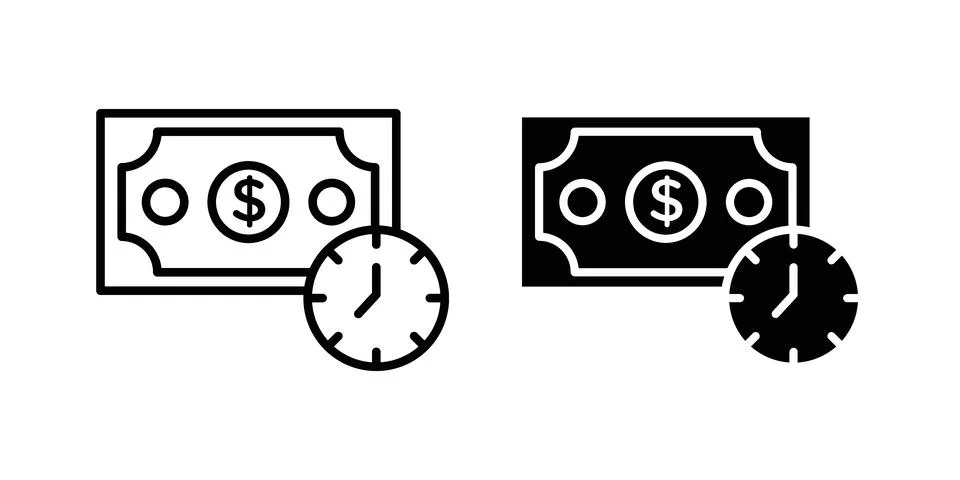 Annuity icon set modern line and solid style collection. 스톡 일러스트