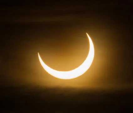Annular eclipse over Montreal sky Stock Photos