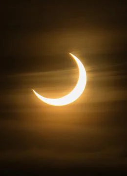 Annular eclipse over Montreal sky Stock Photos