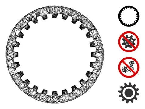Annular Gear Web Vector Mesh Illustration 스톡 일러스트