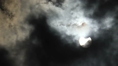 Annular Partial Solar Eclipse 4K Video Stock Footage 155446913