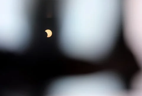 Annular partial solar eclipse making 'ring of fire' effect seen from northern In Stock Photos