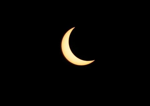 Annular partial solar eclipse making 'ring of fire' effect seen from northern In Stock Photos