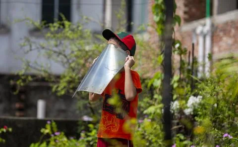 Annular partial solar eclipse seen from Dhaka Sky, Bangladesh - 21 Jun 2020 Stock Photos