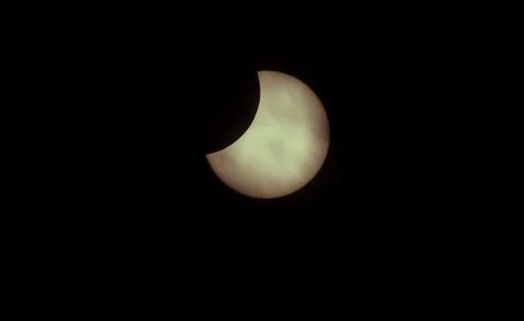 Annular partial solar eclipse seen from Bangalore, India - 21 Jun 2020 Stock Photos