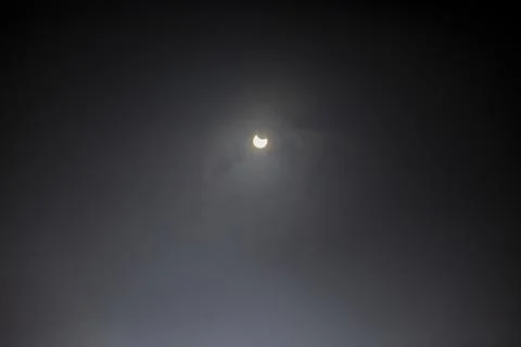 Annular partial solar eclipse seen from Dhaka Sky, Bangladesh - 21 Jun 2020 Stock Photos