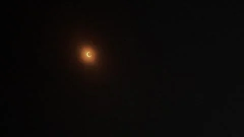 Annular Solar Eclipse Almost Full in Texas Oct. 14th 2023 Stock Footage 267247456