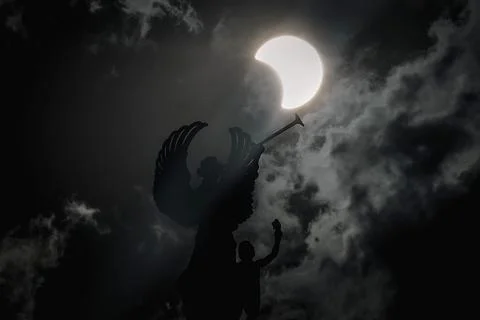 Annular solar eclipse from Buenos Aires, Argentina - 02 Oct 2024 Stock Photos