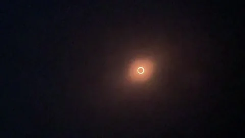 Annular solar eclipse causes great expectation in Mexican Caribbean, Chetumal, M Stock Footage 253045798