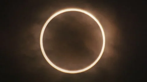 Annular Solar Eclipse Stock Footage 332802342