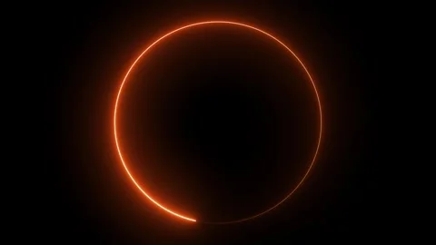 Annular solar eclipse glowing orange ring on black background space astrono.. 動画素材 331566190