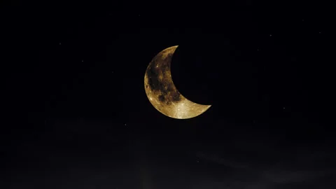 Annular solar eclipse nearing its totality as seen - solar eclipse, art video Stock Footage 136927036