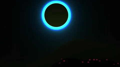 Annular Solar Eclipse at Night. Stock Footage 336226262