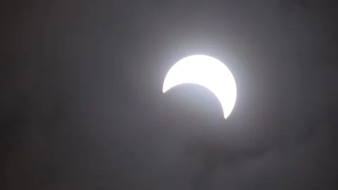 An annular solar eclipse occurred in June 2020 as seen from Pune, India Stock Footage 136272126