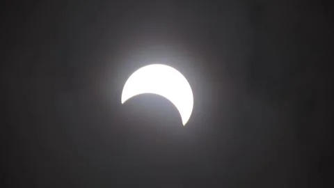 An annular solar eclipse occurred in June 2020 as seen from Pune, India Stock Footage 136272128