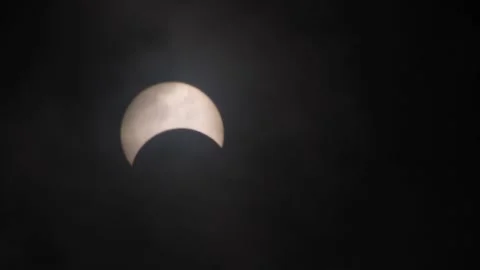 An annular solar eclipse occurred in June 2020 as seen from Pune, India Stock Footage 136272130
