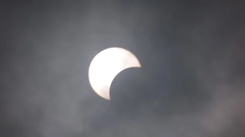 An annular solar eclipse occurred in June 2020 as seen from Pune, India Stock Footage 136272131