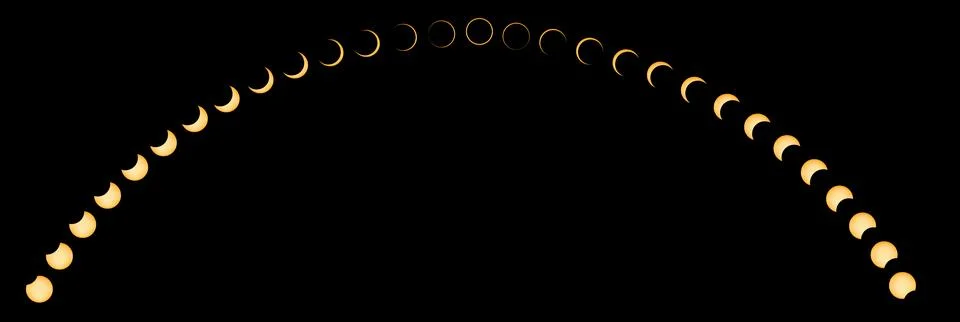 Annular Solar Eclipse Phases Ilustração Stock