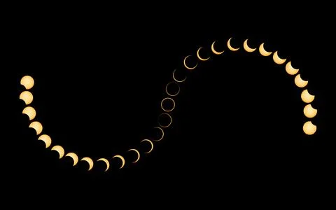 Annular Solar Eclipse Phases Stock Illustration