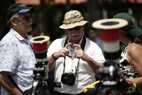 Annular solar eclipse from the province of Cocle, in Panama - 14 Oct 2023 Stock Photos