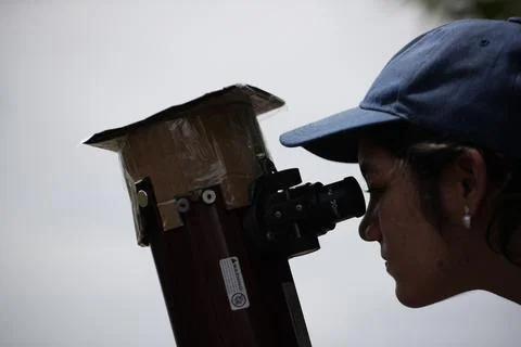 Annular solar eclipse from the province of Cocle, in Panama - 14 Oct 2023 Stock Photos