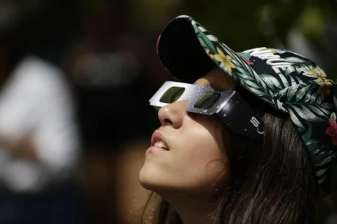 Annular solar eclipse from the province of Cocle, in Panama - 14 Oct 2023 Stock Photos