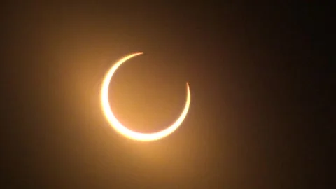 Annular solar eclipse in real time. Beginning of Annularity 1920 x 1080 HD. Stock Footage 253201639