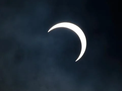 Annular Solar Eclipse Sumatra, Indonesia. Stock Photos