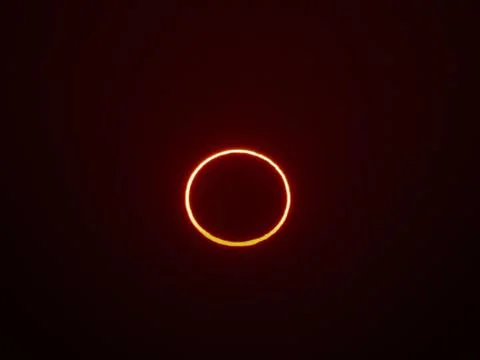 Annular Solar Eclipse of the Sun in Hofuf, Saudi Arabia Stock Photos