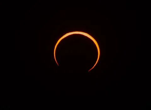 Annular Solar Eclipse of the Sun in Hofuf, Saudi Arabia Stock Photos