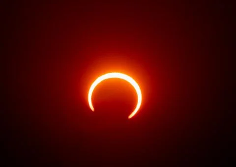 Annular Solar Eclipse of the Sun in Hofuf, Saudi Arabia Foto stock