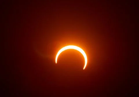 Annular Solar Eclipse of the Sun in Hofuf, Saudi Arabia Stock Photos