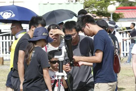 Annular Solar Eclipse in Taiwan, Chiayi - 21 Jun 2020 Stock Photos